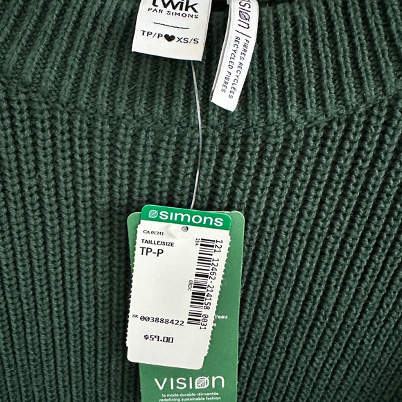 BNWT OVERSIZED SWEATER - FOREST GREEN XS - Picture 2 of 3